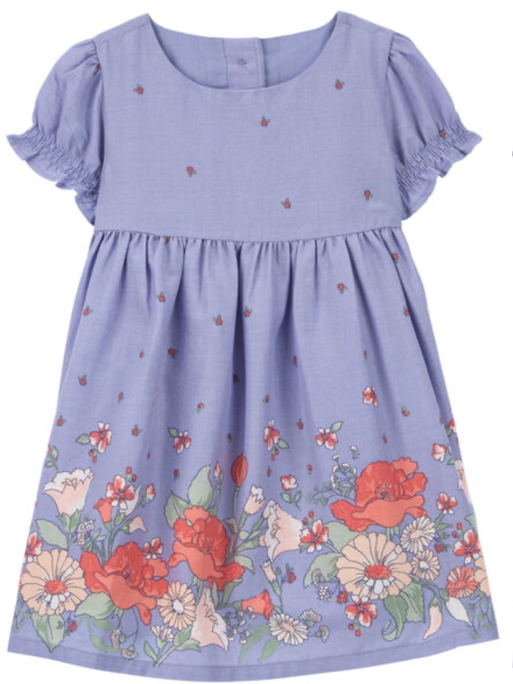 OshKosh B’gosh Baby Purple Puff Sleeve Floral Dress with Bloomers 24m